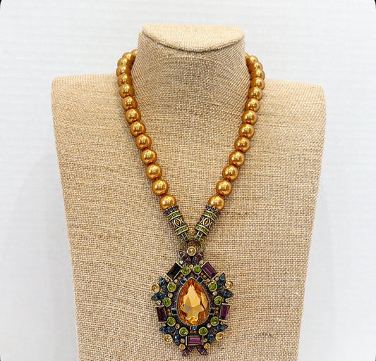 Vintage signed designer&nbsp;&nbsp;statement necklace by Heidi Daus