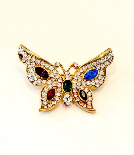 Vintage designer signed ALS butterfly brooch