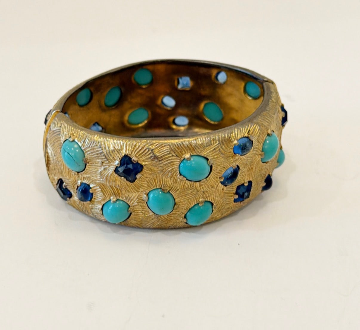 Vintage 70s hinged designer statement bracelet
