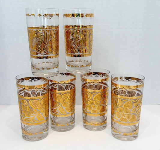 Set of 6 vintage Mid-Century Modern highball glasses