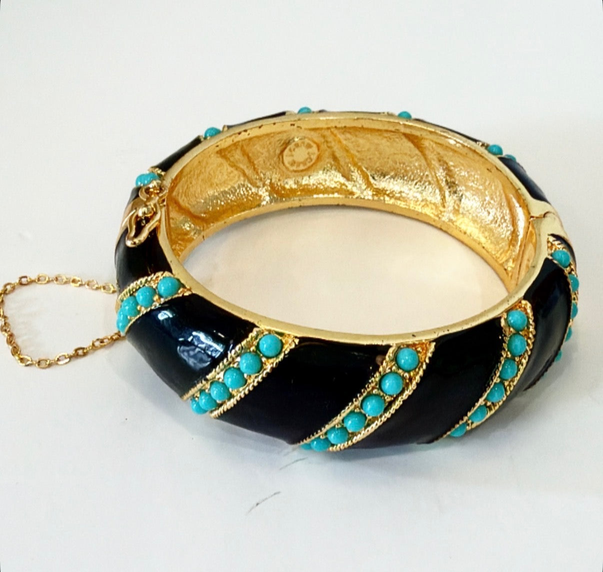 Vintage signed J Crew black enamel bracelet