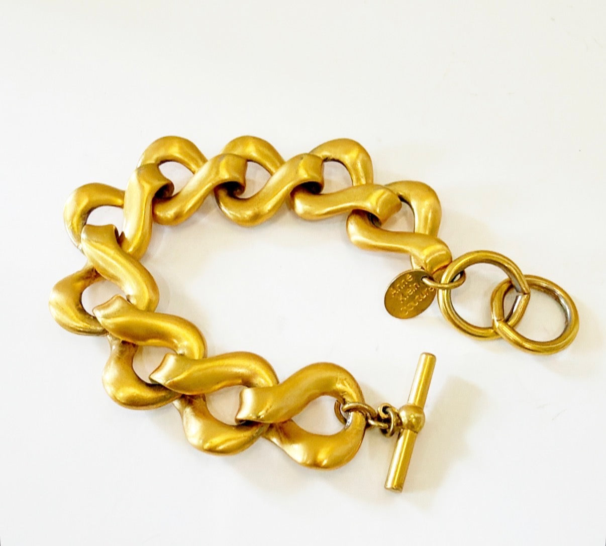 Vintage designer gold link bracelet