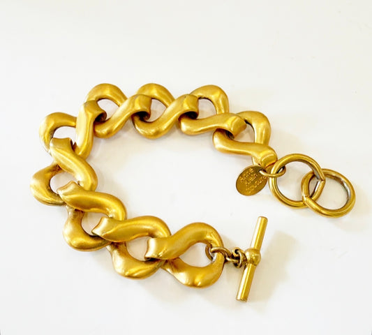 Vintage designer gold link bracelet