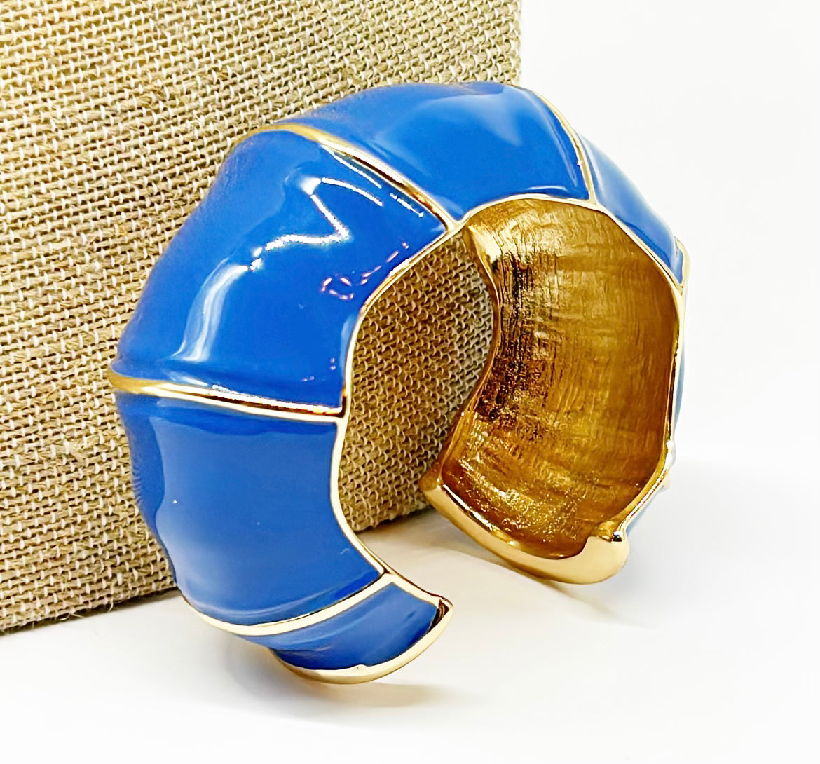 "The Lilly" Bamboo Cuff  - Blue