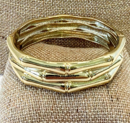 Vintage gold tone bamboo bracelet.