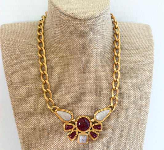 Vintage designer style statement necklace.