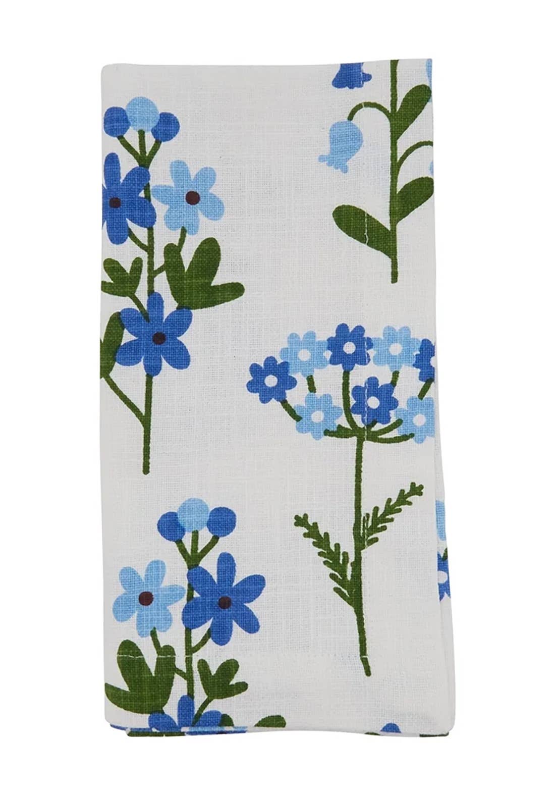 Blue Floral Pure Cotton 20" Dinner Napkin - Set of 4