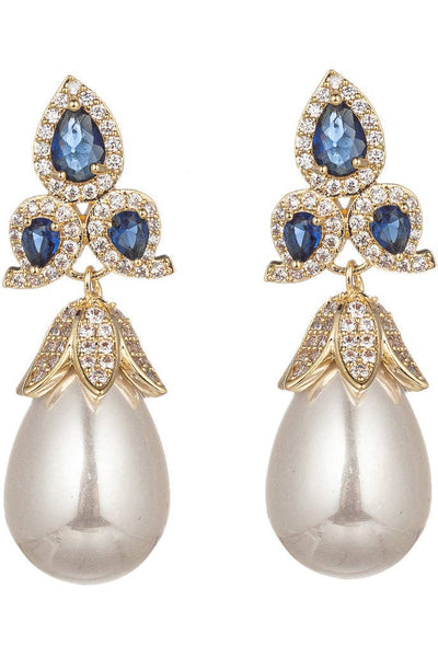 Royal Blue CZ Statement Earring