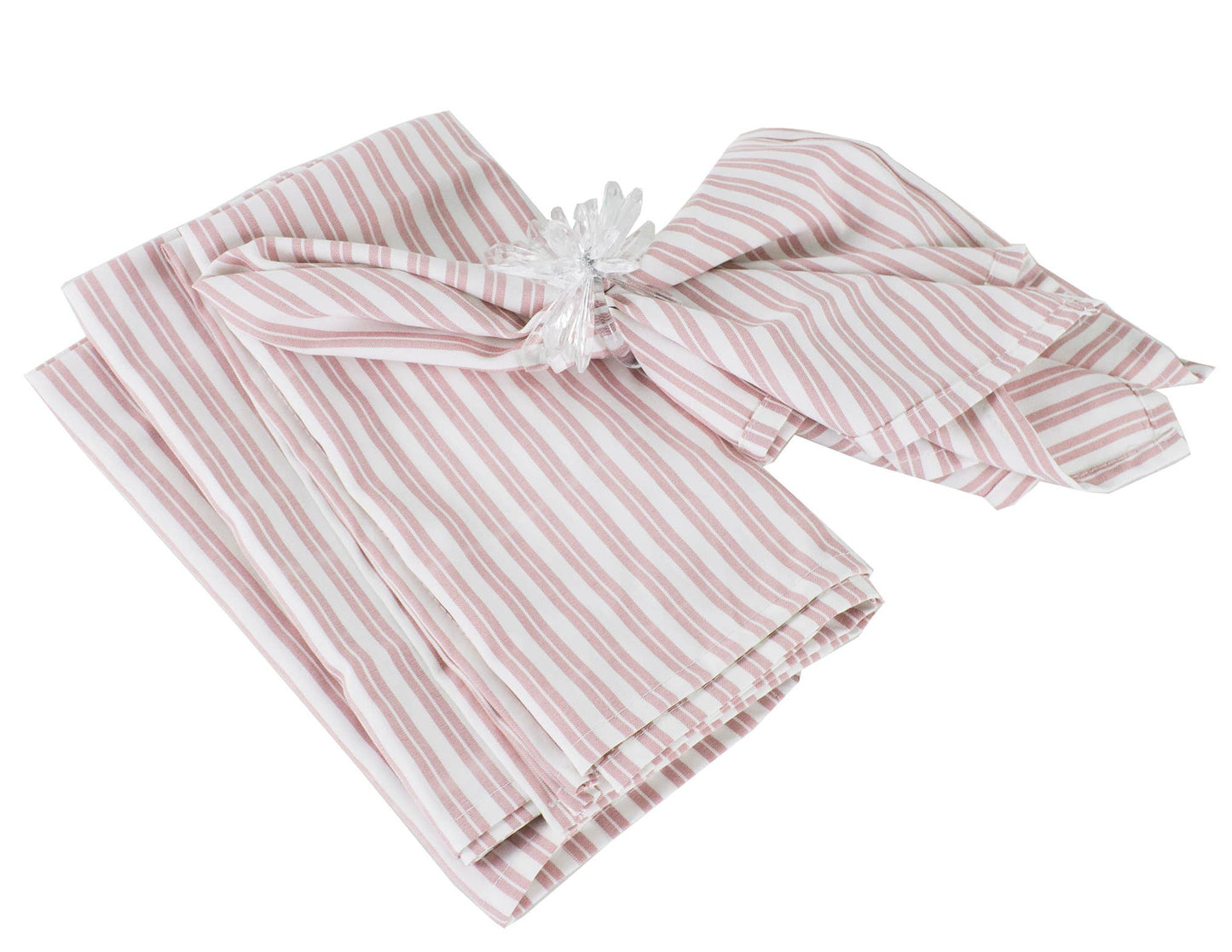 Pink Classic Striped Cloth Napkins, Set of 4