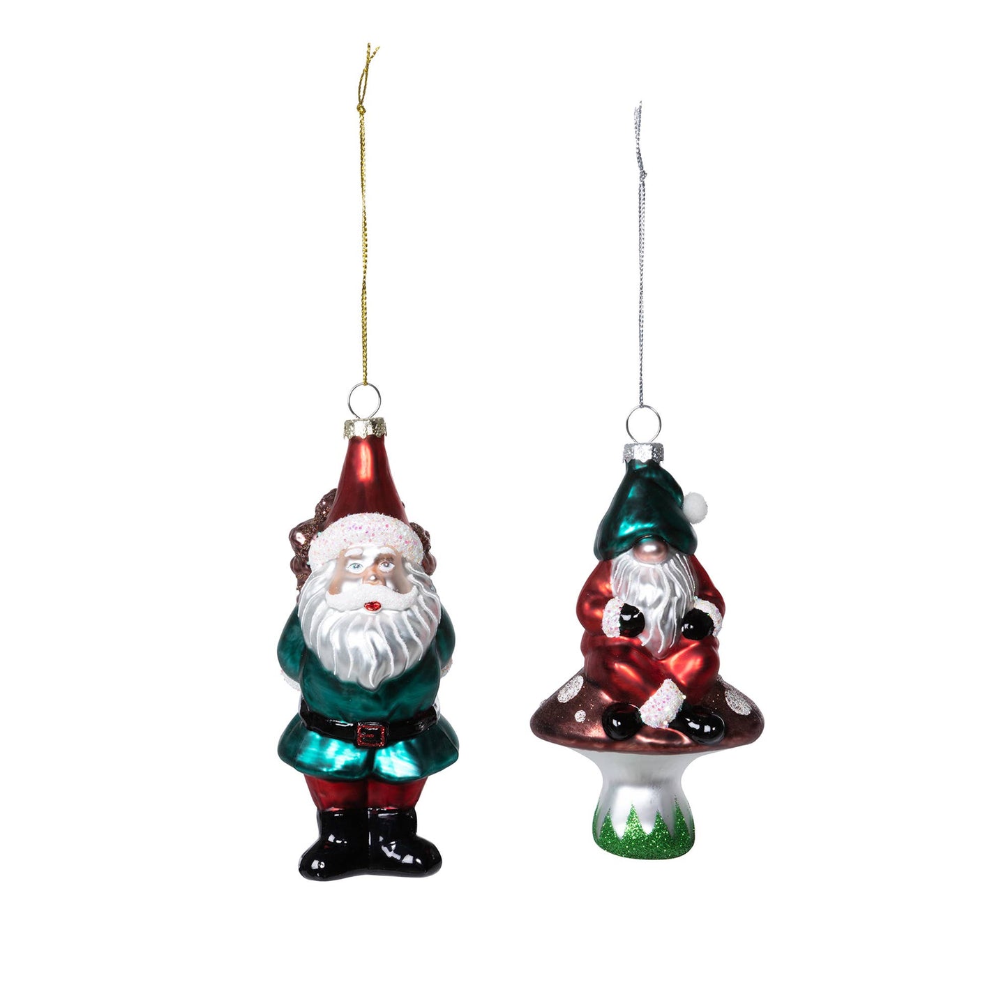 Park Hill Collection Nordic Gnome Glass Ornament , 2 Assorte