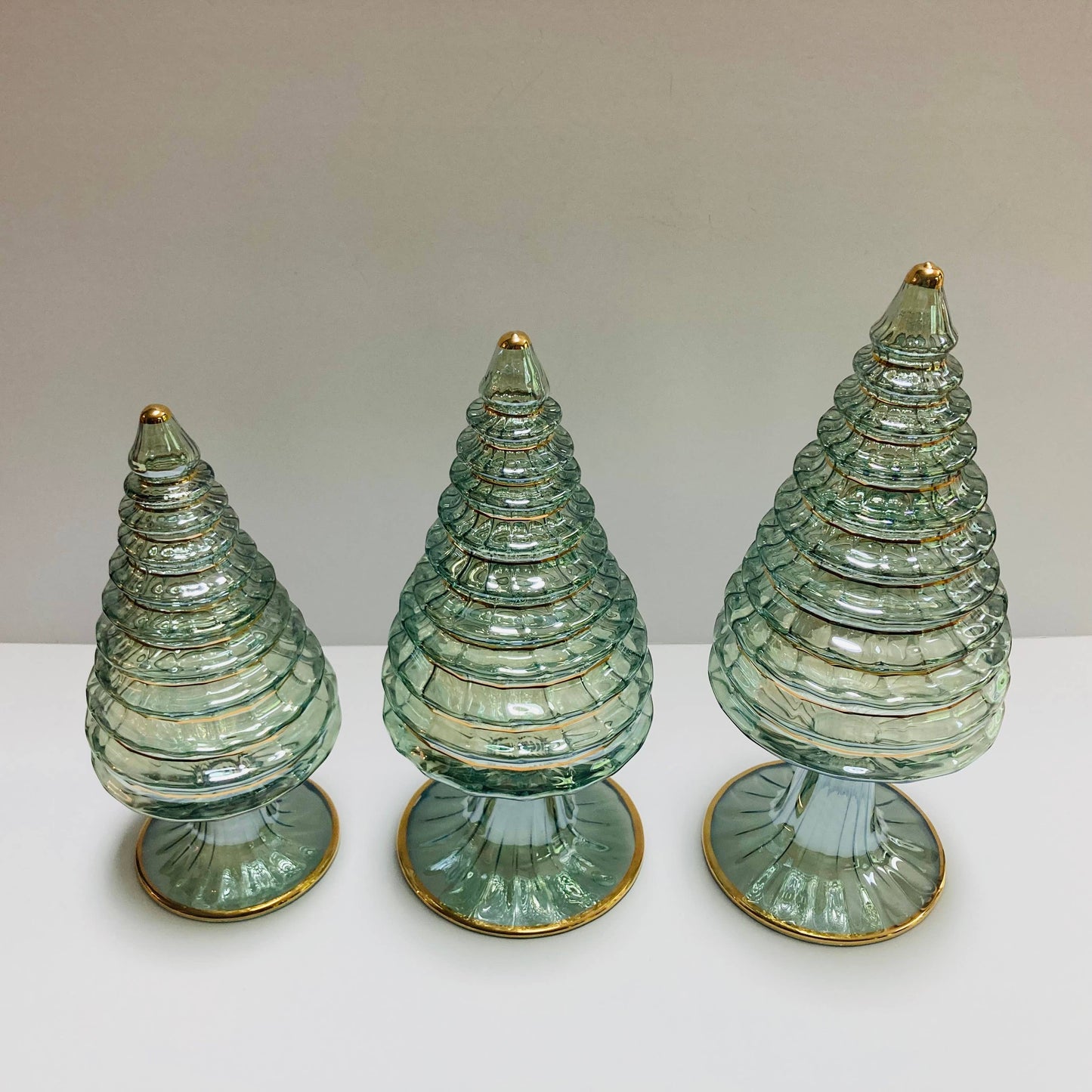 Blown Glass Tabletop Christmas Tree - Green Spruce: Tall