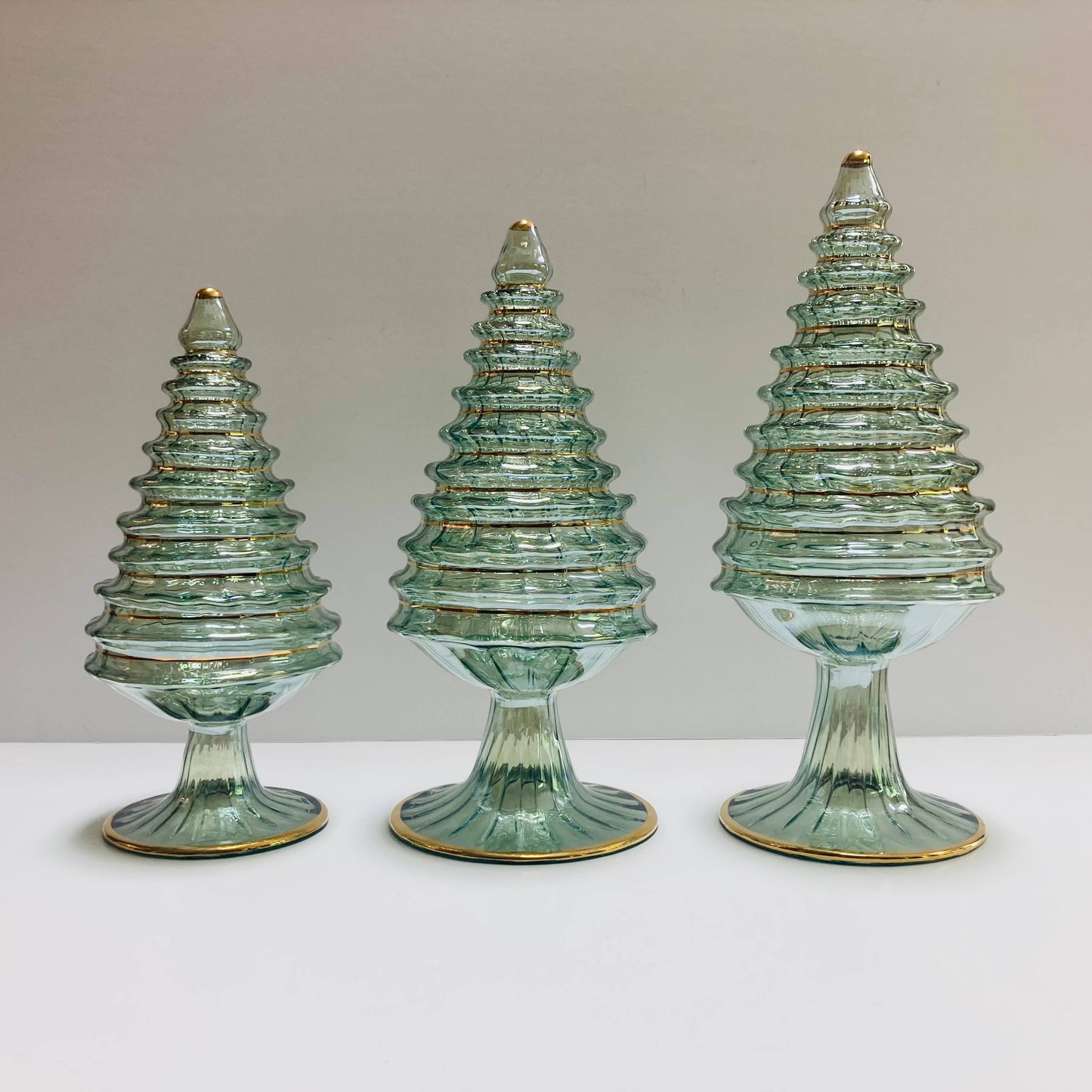 Blown Glass Tabletop Christmas Tree - Green Spruce: Medium