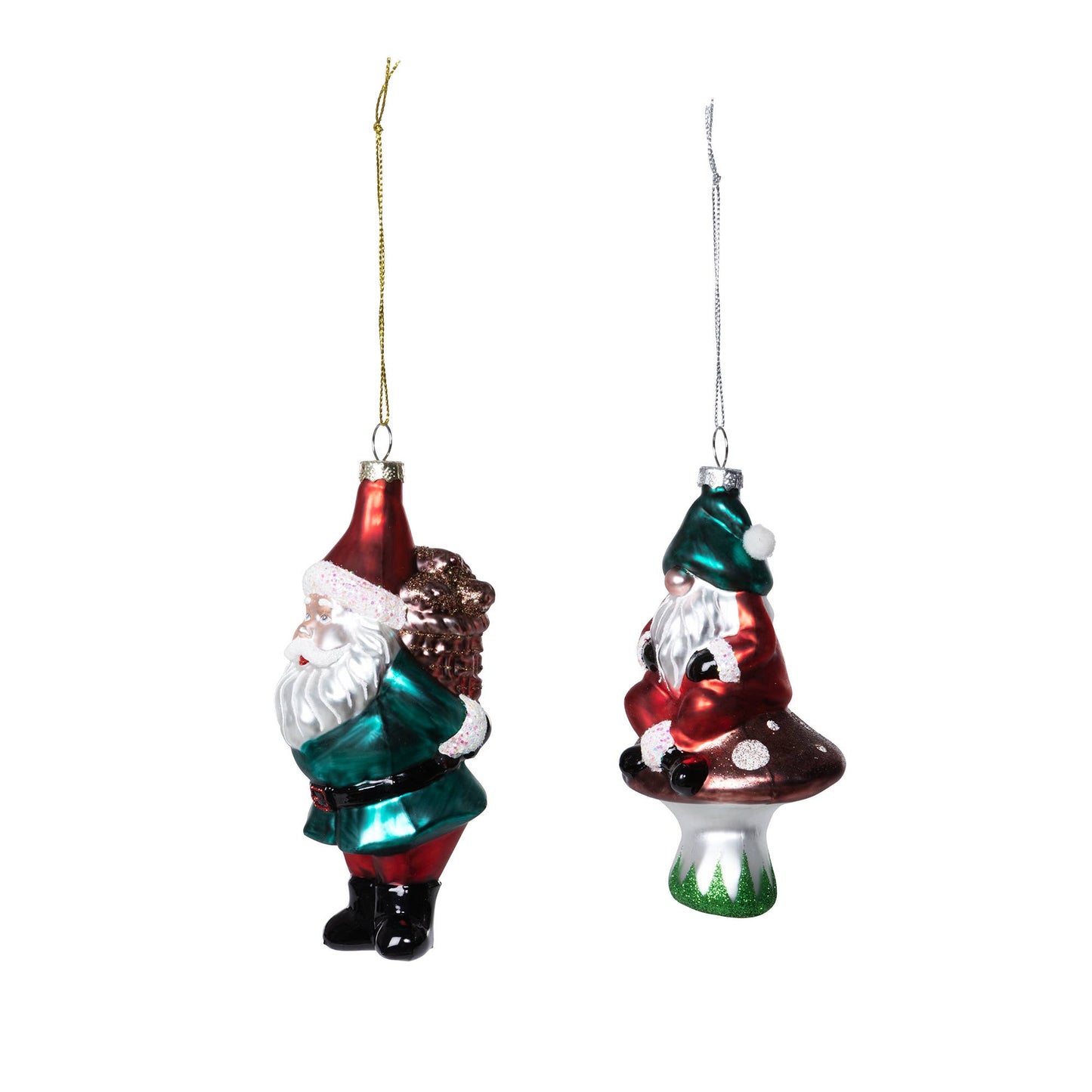 Park Hill Collection Nordic Gnome Glass Ornament , 2 Assorte