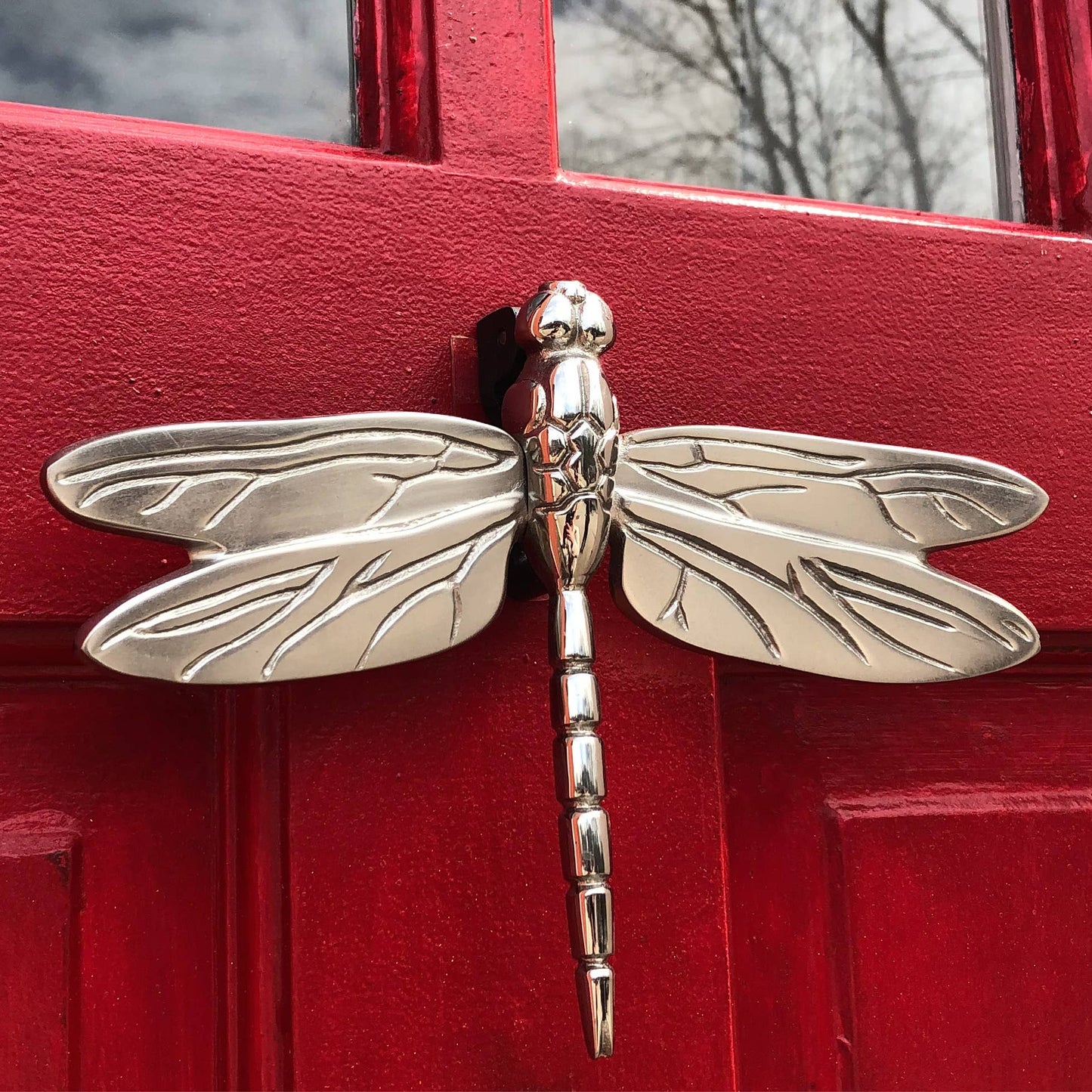 Dragonfly Door Knocker: 4.5H x 6.25W / Brass