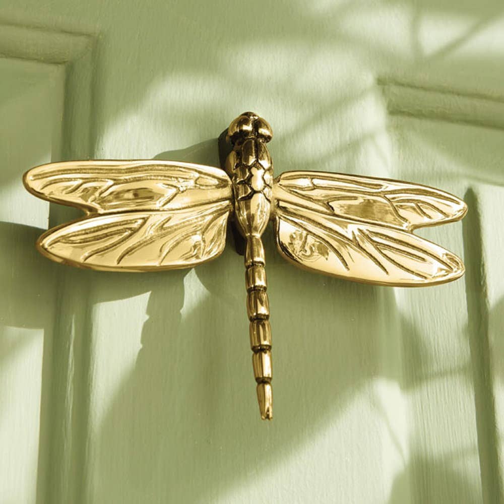 Dragonfly Door Knocker: 4.5H x 6.25W / Brass