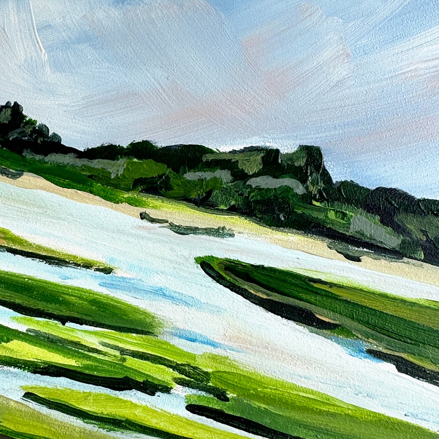 "Tidal Marsh", Framed Coastal Painting: 5 x 7