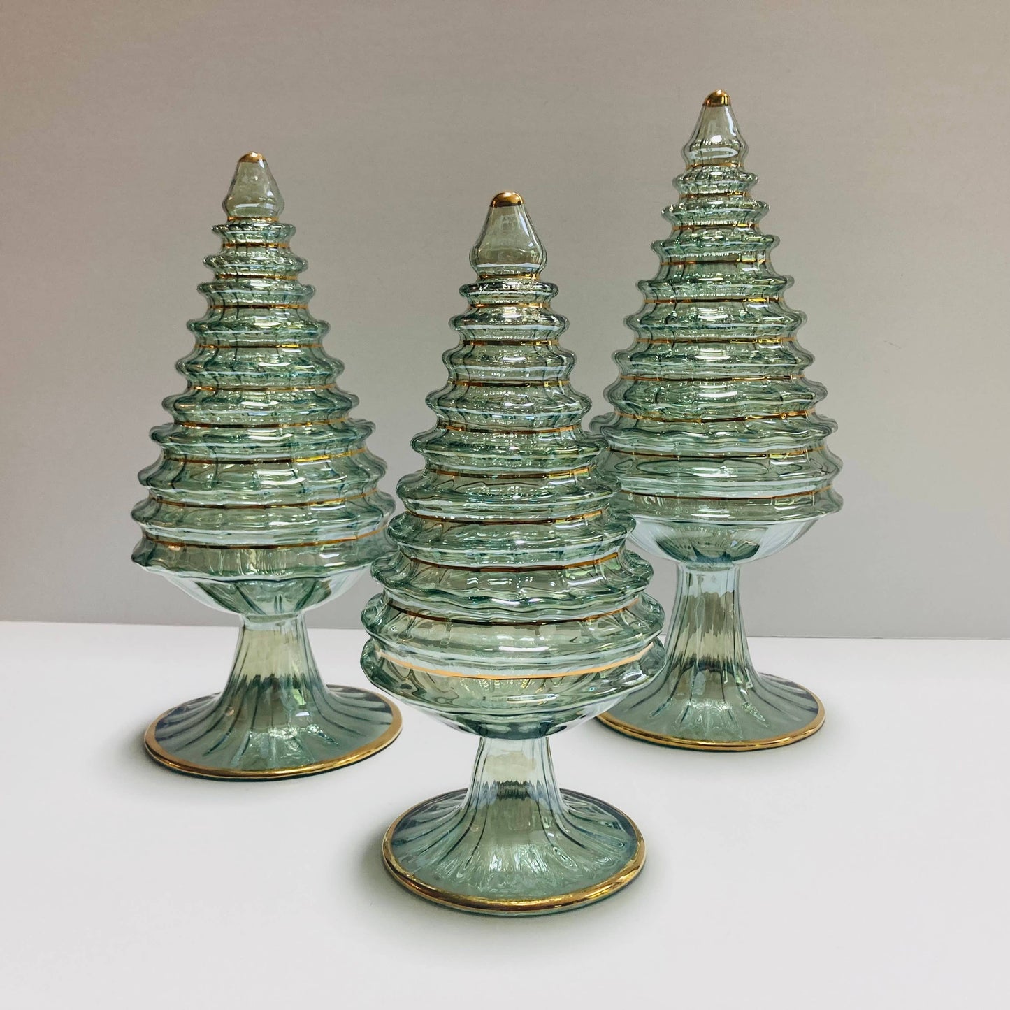 Blown Glass Tabletop Christmas Tree - Green Spruce: Medium
