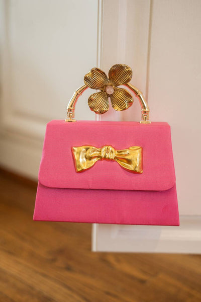 Pink Lulu - Gold Bow- Gold Bamboo Handle