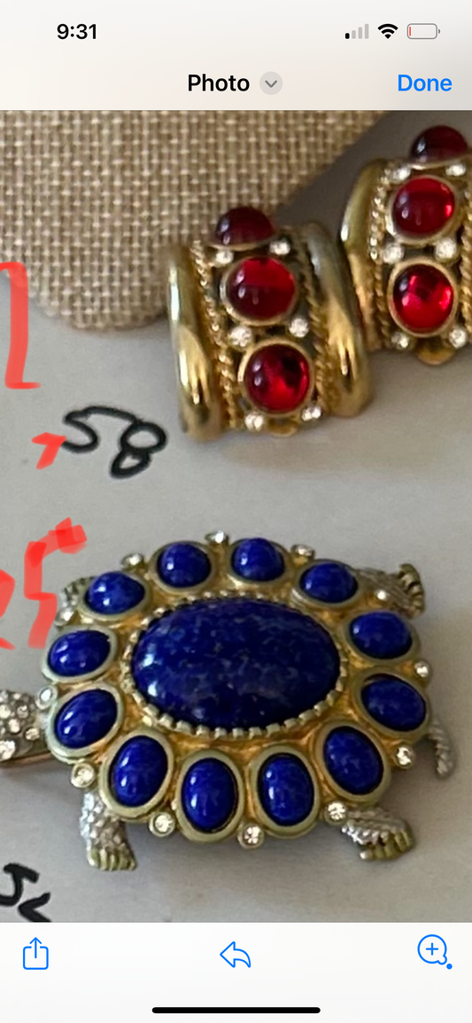 KJL turtle brooch
