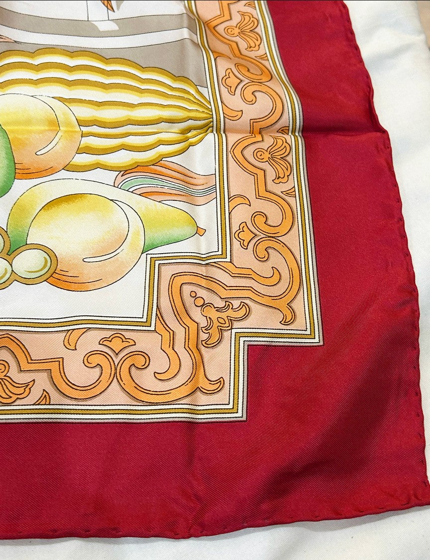 Vintage 80s Salvatore Ferragamo 100% silk scarf.