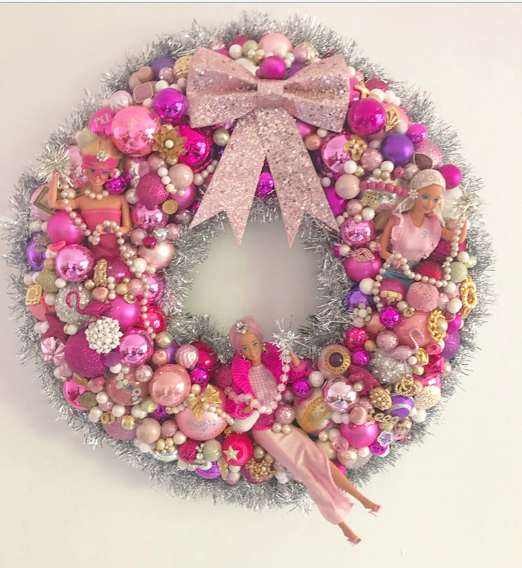 Custom Barbie and Vintage Jewelry Wreath